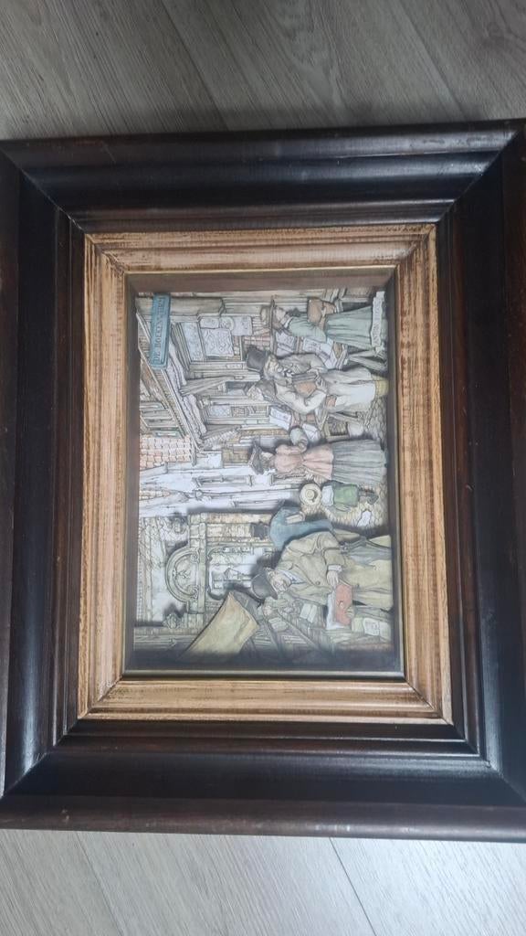 Anton Pieck met lijst - De Boekenwurm, Antiek en Kunst, Ophalen