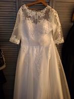 Prachtige bruidsjurk, enkellang, Kleding | Dames, Ophalen of Verzenden, Zo goed als nieuw, Wit, Trouwjurk
