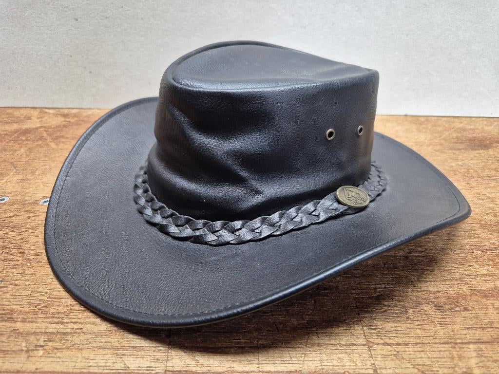 Australië Safari Hoed, leer 'Scippis' Biush hat, maat 57, Hoed, Ophalen of Verzenden, Scippis, 57 cm (M, 7⅛ inch) of minder