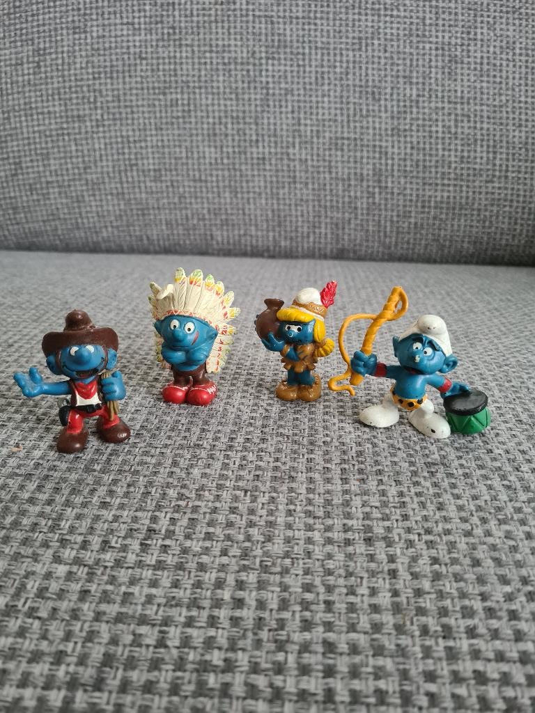 De smurfen smurf schleich peyo vintage cowboys indianen, Gebruikt, Verschillende Smurfen, Schleich, Ophalen of Verzenden
