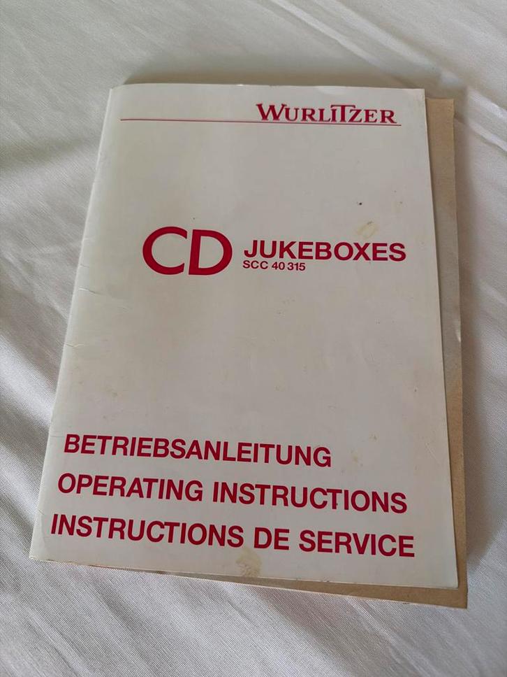 Wurlitzer SCC 40 315 CD Jukebox Handleiding, Verzamelen, Automaten | Jukeboxen, Gebruikt, Wurlitzer, 1970 tot heden, Ophalen of Verzenden