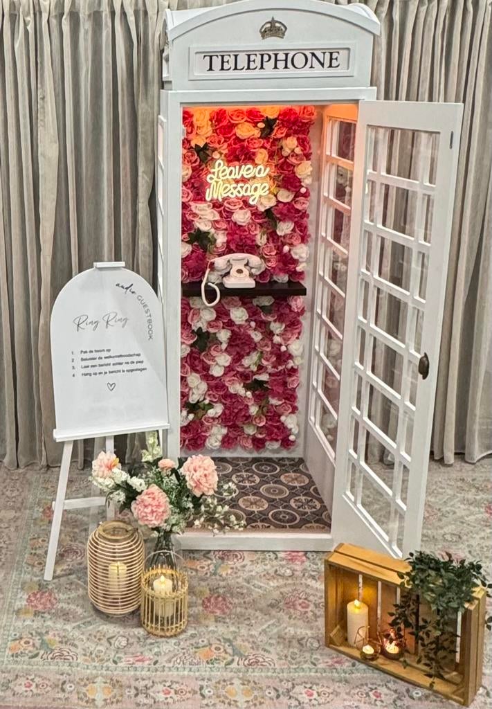 Te huur uniek audio gastenboek met telefooncel voor bruiloft, Ophalen, Nieuw, Geboorte of Huwelijk