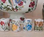 4 vintage keramische mini kandelaars - Germany - bloemen, Ophalen of Verzenden, Zo goed als nieuw, Overige materialen, Minder dan 25 cm