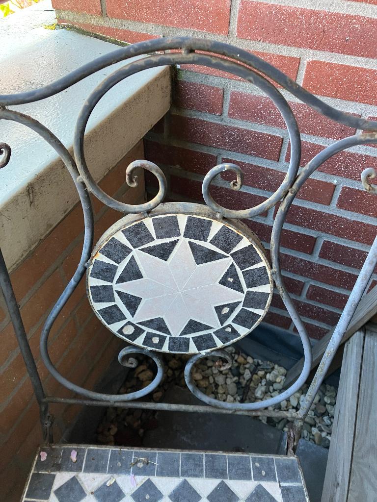 Tuinstoeltje, Ophalen, Gebruikt, Metaal