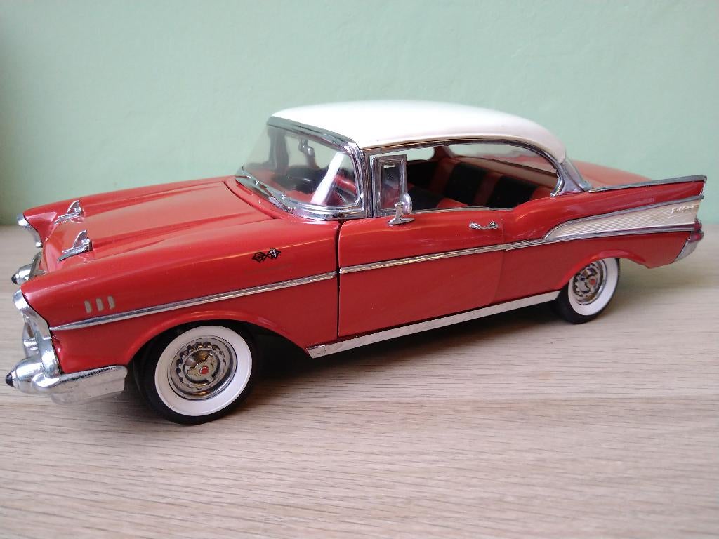 1957 Chevrolet Bel Air Hardtop Coupe ERTL 1:18, Ophalen of Verzenden, Gebruikt, Auto, ERTL
