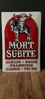Mort Subite (Vintage jaren 80 bord), Verzamelen, Biermerken, Ophalen, Gebruikt, Reclamebord, Plaat of Schild, Overige merken