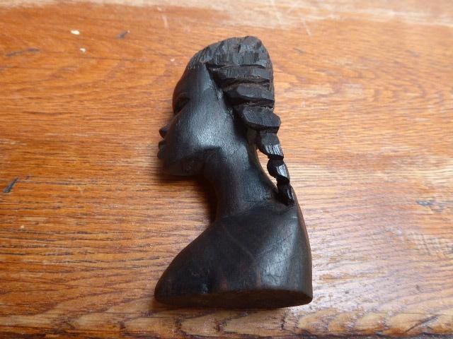 Mooi ebbenhouten borstbeeldje, Antiek en Kunst, Kunst | Beelden en Houtsnijwerken, Ophalen of Verzenden