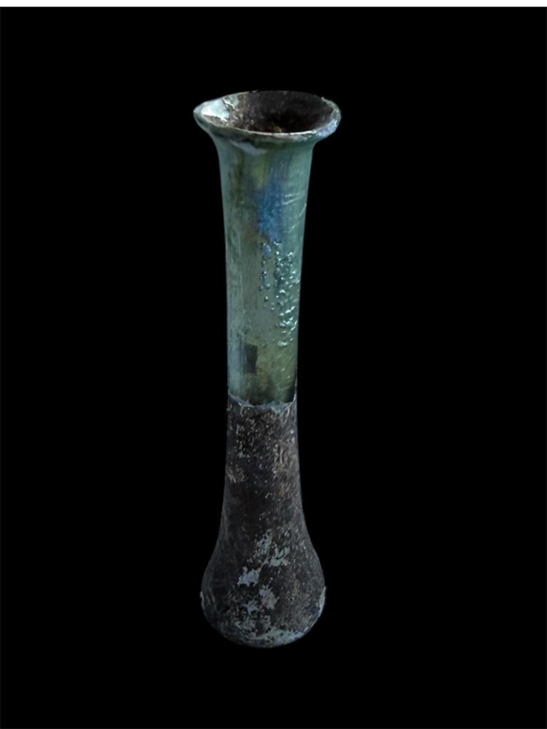 G291 Romeins glazen zalfflesje - intact bodemvondst G291, Ophalen of Verzenden
