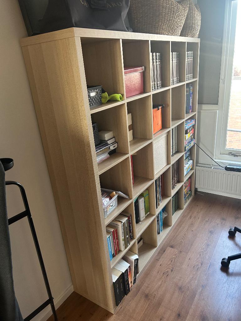 ZGAN boekenkast Ikea - Kallax 5x5 (182 cm hoog en breed), Ophalen, Met plank(en), 150 tot 200 cm, Zo goed als nieuw