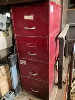 Vintage rode metalen ladekast - dossierkast, Huis en Inrichting, Kasten | Ladekasten, Ophalen, Minder dan 50 cm, Gebruikt, 100 tot 150 cm
