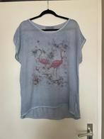 soepel vallend zomer tropical t-shirt top flamingo mt 40, Maat 38/40 (M), Made in Italy, Blauw, Ophalen of Verzenden