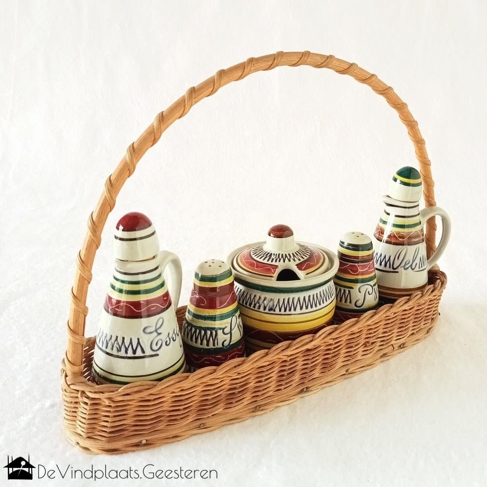 Steengoed tafelset olie en azijn – Marzi & Remy, Ophalen of Verzenden