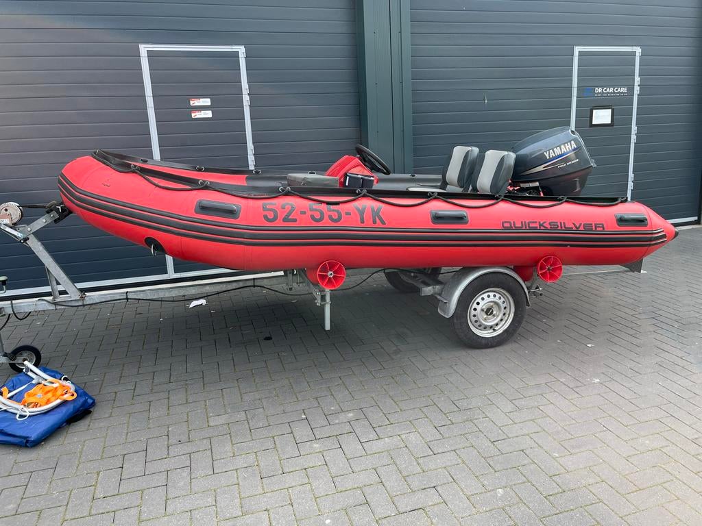 RIB boot met Yamaha 25 pk buitenboordmotor in nieuwstaat, Watersport en Boten, Gebruikt, Ophalen of Verzenden, Quicksilver, Snelvarend