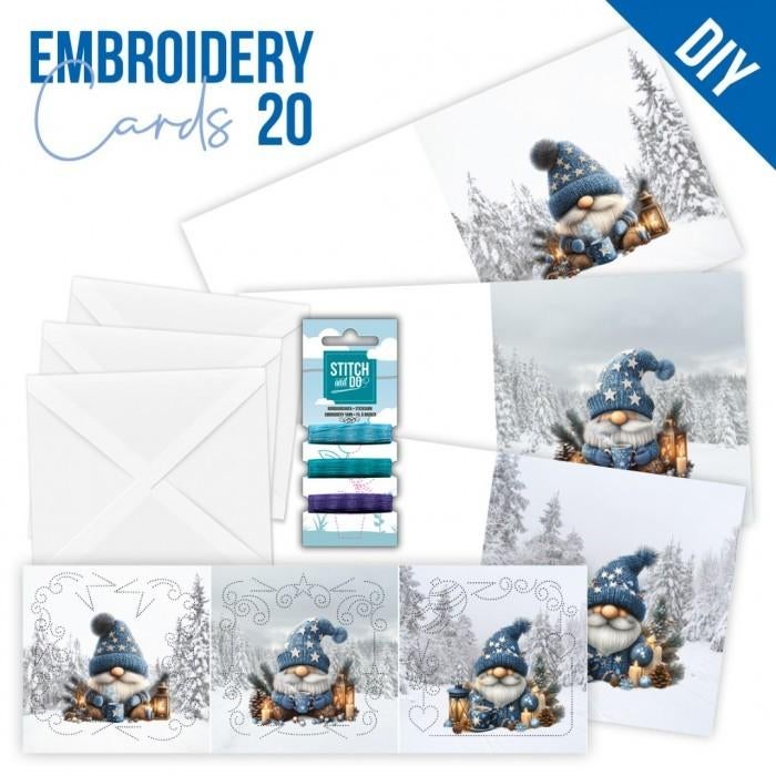 Embroidery Cards 20 Gnomie Christmas (kabouter) STDOPP020, Kerst, ., Overige typen, Nieuw