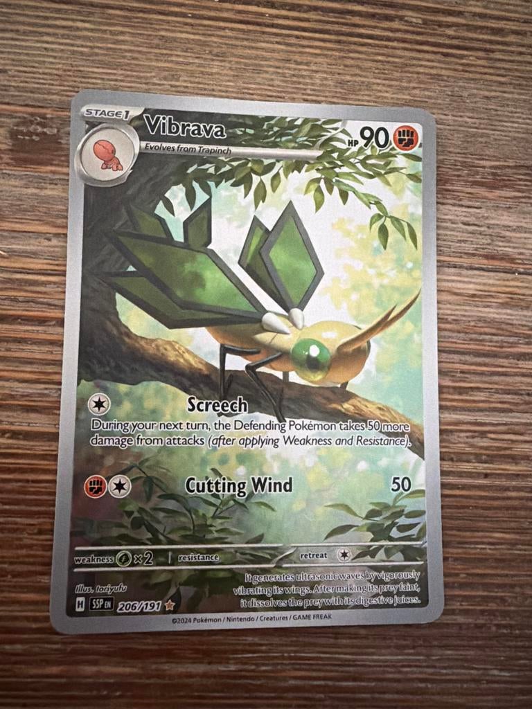 Vibrava Pokémonkaart - Nieuwstaat (206/191), Ophalen of Verzenden, Nieuw, Losse kaart