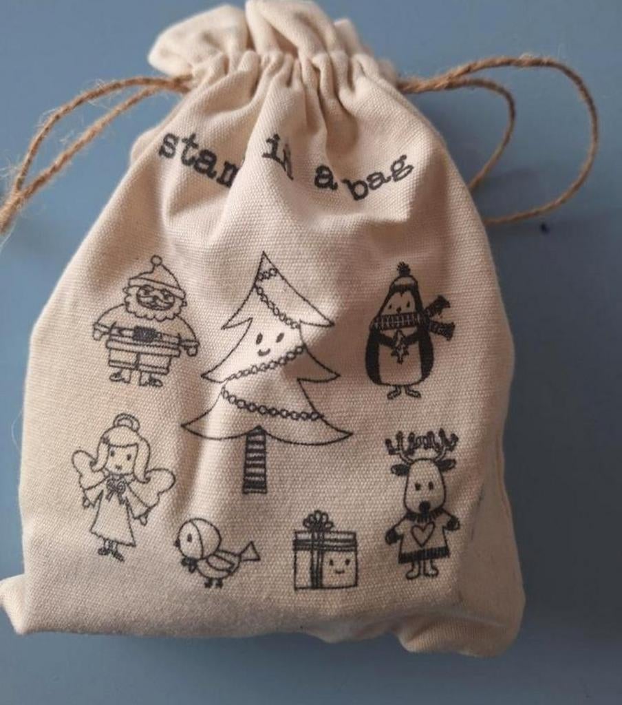 Kerst stempels in zakje - Leuke kerstfiguren, Ophalen of Verzenden, Gebruikt, Houten stempel