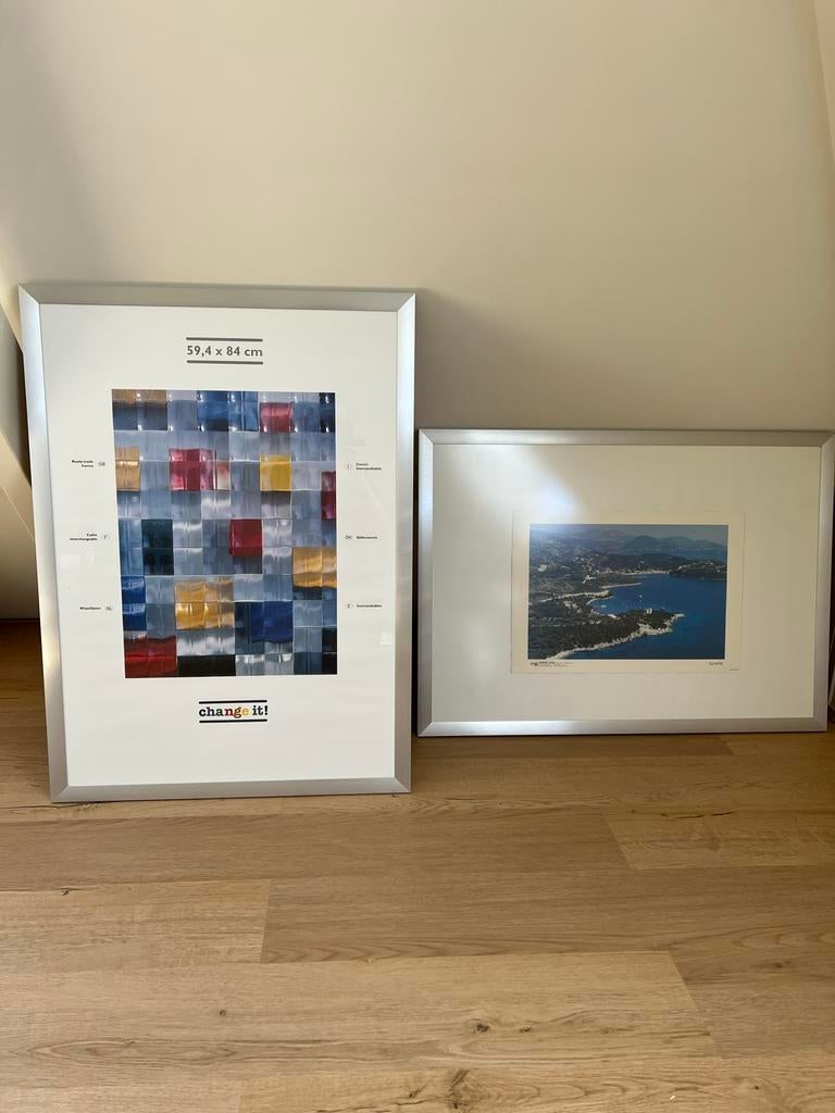2 wissellijsten met aluminium rand, Ophalen, Gebruikt, Overige typen, 75 cm of meer