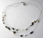 CASA Ketting Collier echte parels aan sterling zilver draad, Ophalen, Zilver, Ketting, Met edelsteen