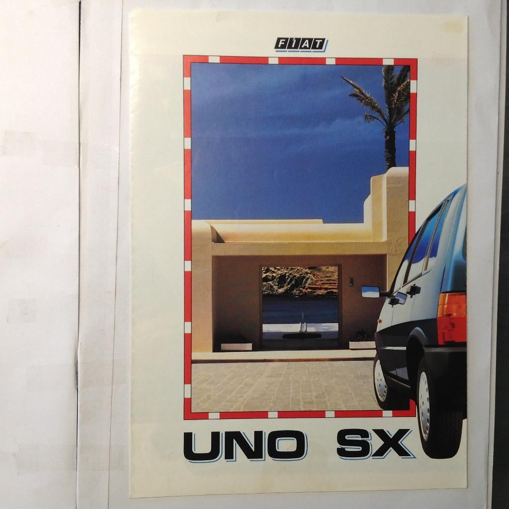 Fiat Uno SX folder NED 8 blz 1987, Ophalen of Verzenden, Nieuw, Overige merken