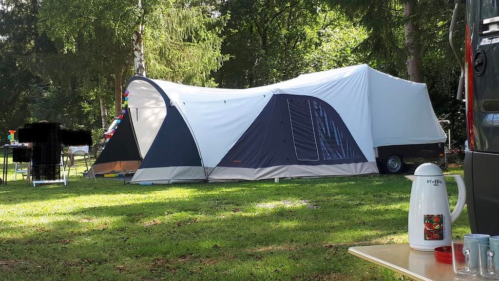 Combi Camp Flexi Comfort XL met donkere slaaptenten, Ophalen, Combi-Camp, Beige, Aanwezig