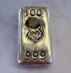 100 gram Wolvenkop / 999 zilver, Postzegels en Munten, Edelmetalen en Baren, Ophalen of Verzenden, Zilver