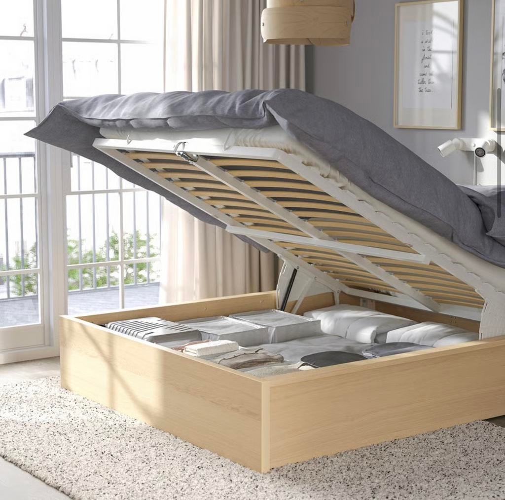 Bed met opbergruimte - IKEA - Malm - Bultex bed with storage, Ophalen, Zo goed als nieuw, Doos, Minder dan 35 cm