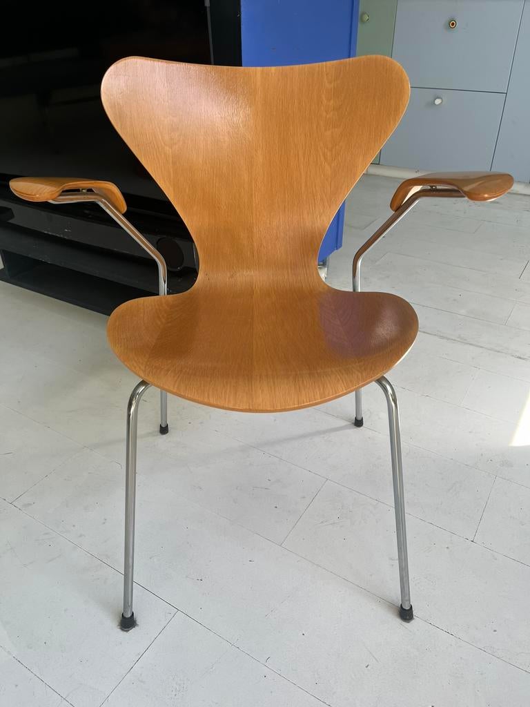 4 originele Fritz Hansen armstoelen ., Ophalen, Zo goed als nieuw