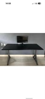 IKEA IDASEN bureau, zwart, 160x80 cm, Ophalen of Verzenden, In hoogte verstelbaar, Gebruikt, Bureau