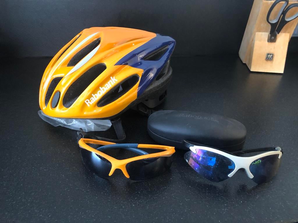 Fietshelm met 2 brillen, Ophalen, Gebruikt