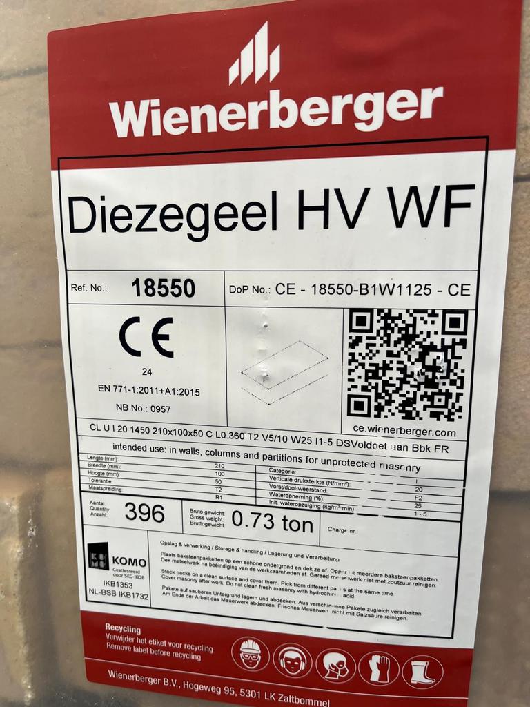 Gezocht Wienerberger Diezegeel gevelstenen, Ophalen, Zo goed als nieuw, Bakstenen