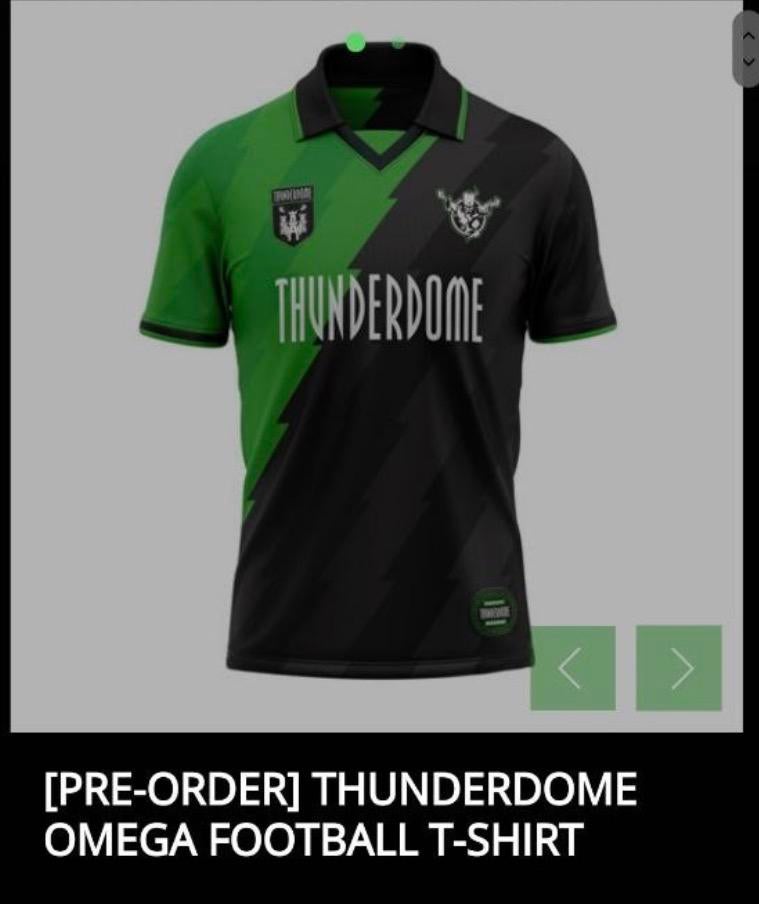 Thunderdome 2024 omega football shirt, Verzenden, Zo goed als nieuw, Maat 56/58 (XL), Zwart