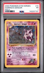 Sabrina's Gengar Holo PSA 1 PR 2000 Pokemon Gym Heroes, Ophalen of Verzenden, Gebruikt, Losse kaart, Foil