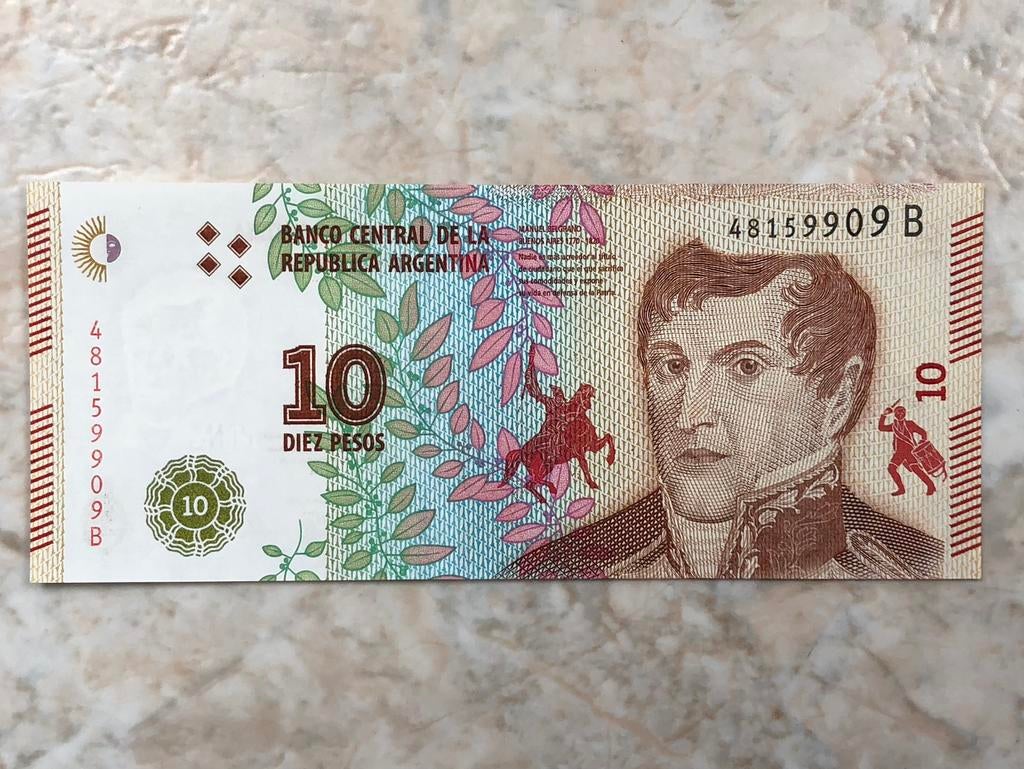 10 pesos 2016, Argentinië., Verzenden, Zuid-Amerika, Los biljet