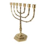 Antieke messing menora – 7-armige kandelaar, Ophalen of Verzenden