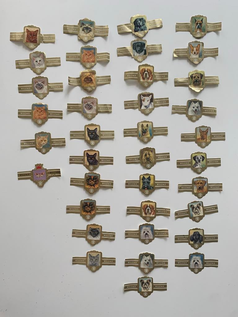 Willem II Sigarenbandjes: Katten en Honden Collectie, Verzamelen, Ophalen of Verzenden, Gebruikt