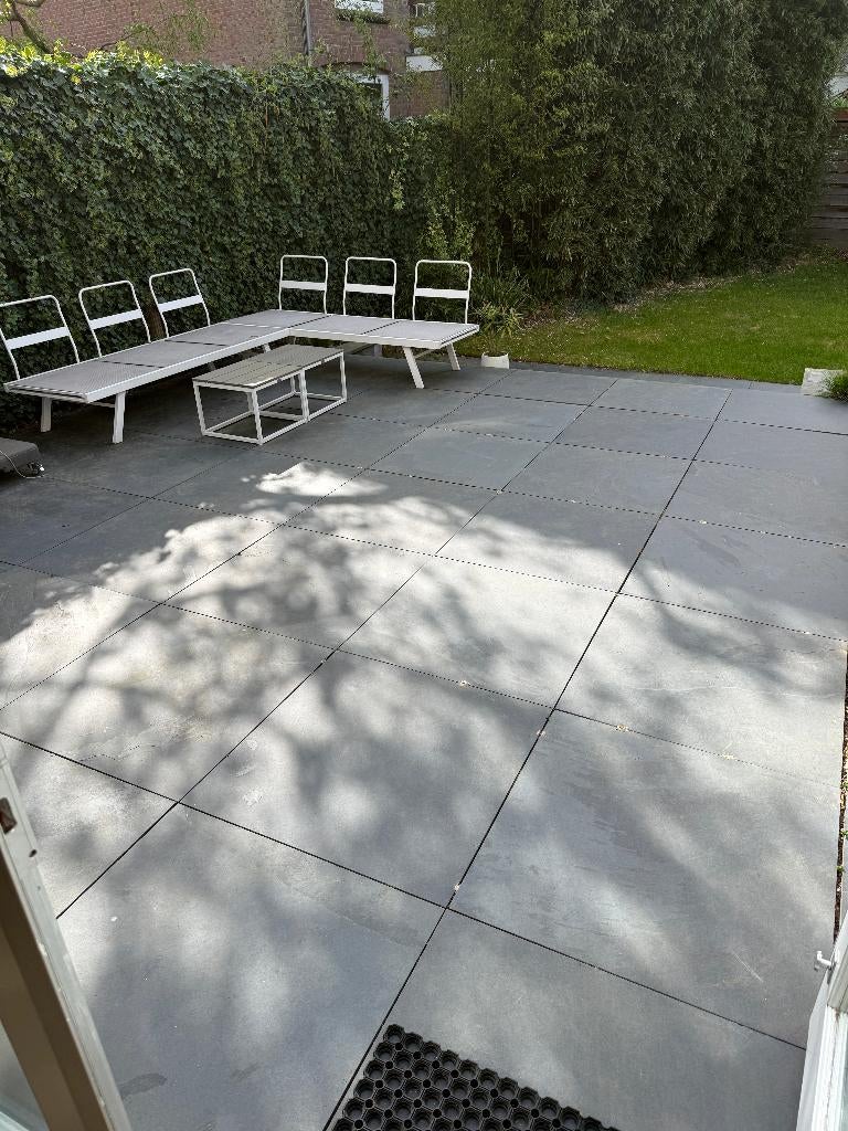 Grijs terras tegels - 80x80cm (100 stuks), Ophalen, Overige materialen, Gebruikt, 10 m² of meer