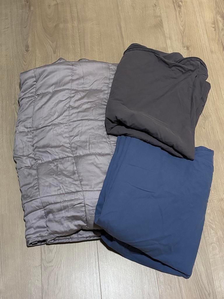 Litollo 12 KG verzwaringsdeken + 2 hoezen, Eenpersoons, Ophalen of Verzenden, Grijs, Deken of Dekbed