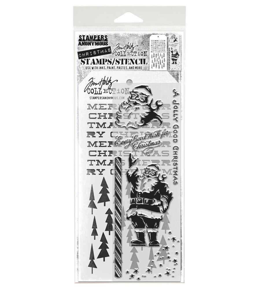 Stampers Anonymous Tim Holtz Stamps + Stencil Set #189, Verzenden, Nieuw, Clearstamp