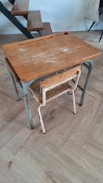 Vintage Schooltafeltje met Stoel, Kinderen en Baby's, Kinderkamer | Tafels en Stoelen, Ophalen, Gebruikt, Tafel(s) en Stoel(en)