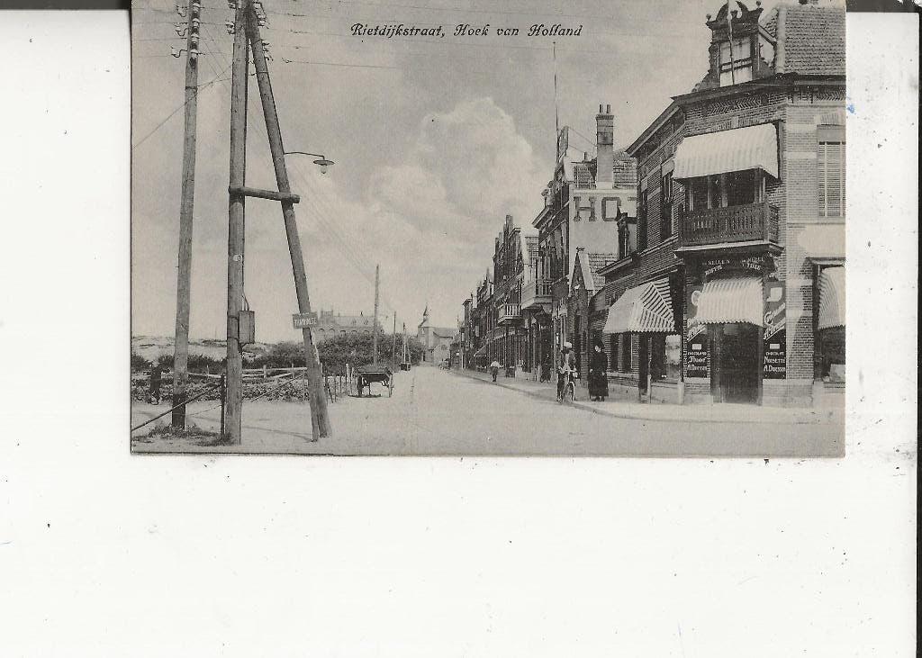 Hoek van Holland Rietdijkstraat met Hotel, Ophalen of Verzenden, Voor 1920, Gelopen, Zuid-Holland
