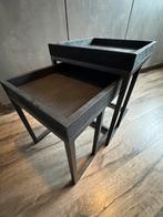 Bijzet tafeltjes of salontafeltjes zwart etage als nieuw, Vierkant, Minder dan 50 cm, Zo goed als nieuw, Metaal