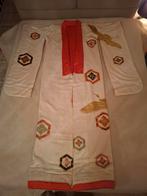 Vintage Kimono - Wit met Kraanvogels, Maat 38/40 (M), Wit, Ophalen of Verzenden, Zo goed als nieuw