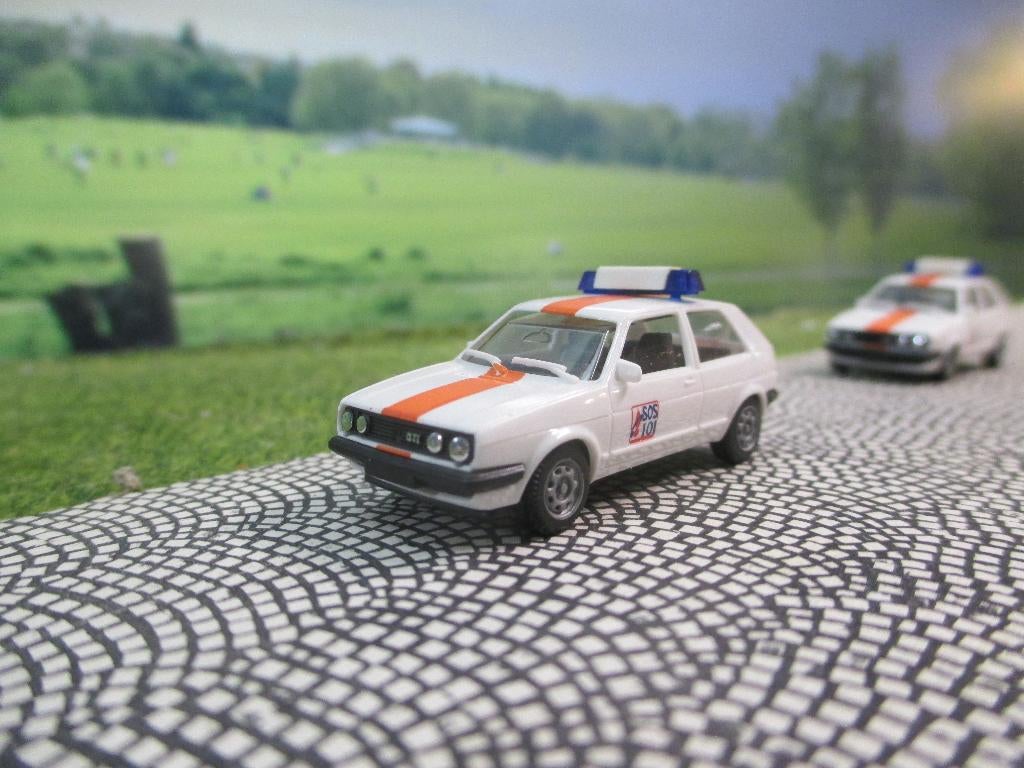Volkswagen Golf Mk.2 GTi - Herpa Rijkswacht Politie België, Ophalen of Verzenden, Zo goed als nieuw, Auto, Herpa