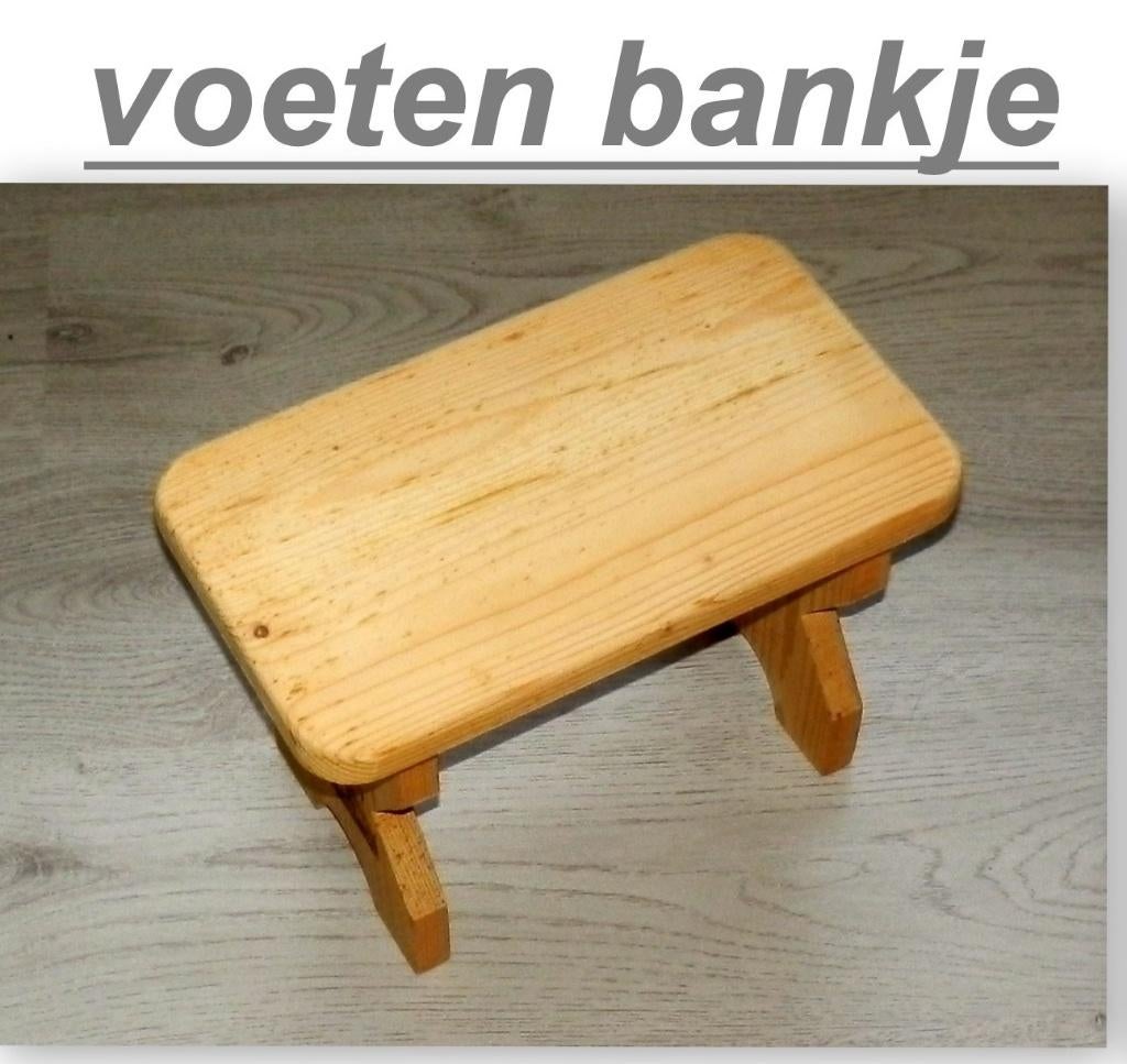 Massief grenen voetenbankje met gebrande afbeeldingen, Huis en Inrichting, Minder dan 50 cm, Nieuw, Minder dan 50 cm, Ophalen of Verzenden