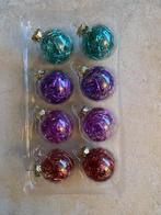 Kerstballen blauw, paars, koperkleur, Kerstdecoratie, roos, Ophalen of Verzenden, Zo goed als nieuw