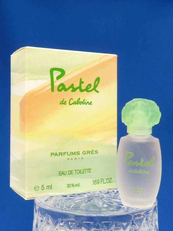 Mini - GRES - Pastel de Cabotine - 5ml - edt - 5,5cm, Verzamelen, Parfumverzamelingen, Zo goed als nieuw, Miniatuur, Gevuld, Ophalen of Verzenden