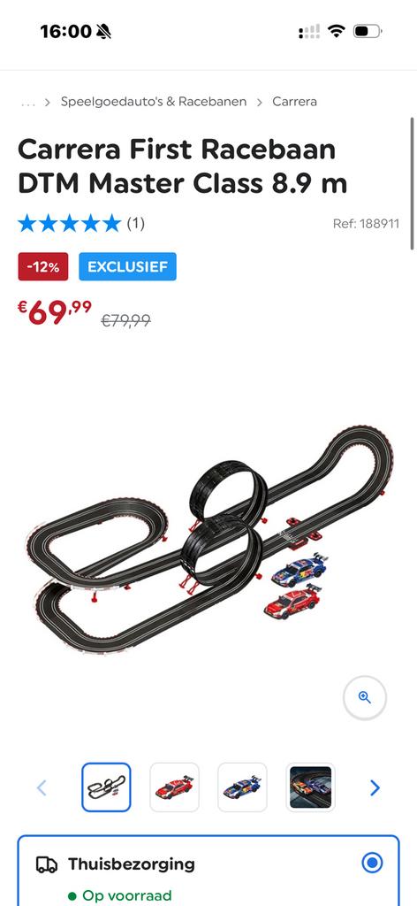 Racebaan Carrera, Ophalen of Verzenden, Zo goed als nieuw, Elektrisch, Carrera