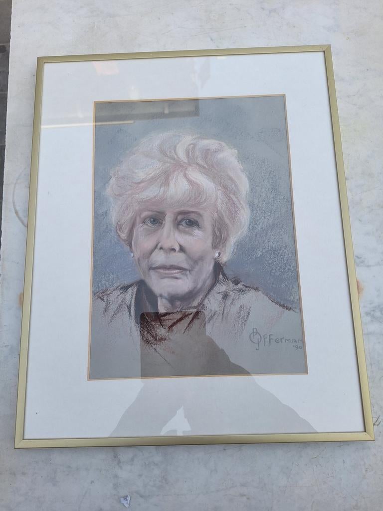 Portret Mary Dresselhuis door Offerman, 1990 (50x40cm), Ophalen of Verzenden