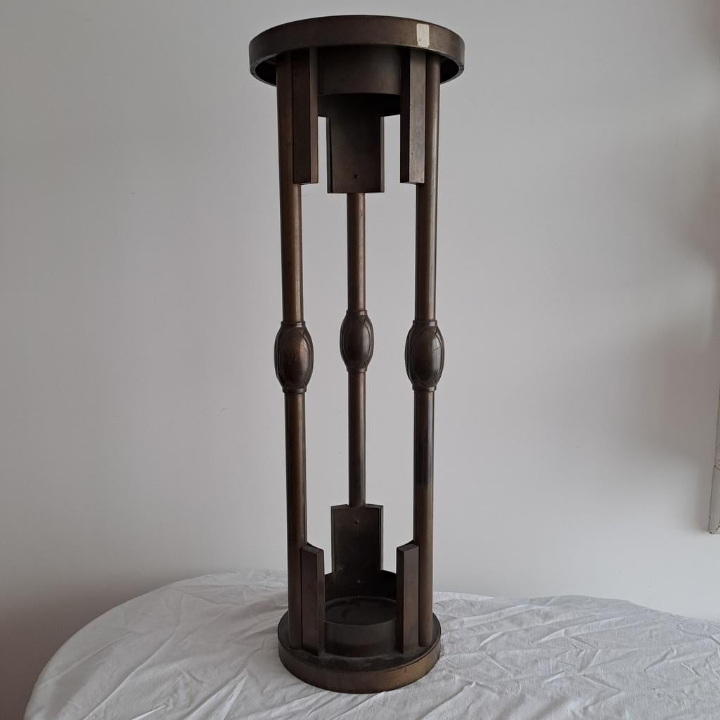 Set antiek brons bloementafeltje art deco 76cm, Ophalen of Verzenden