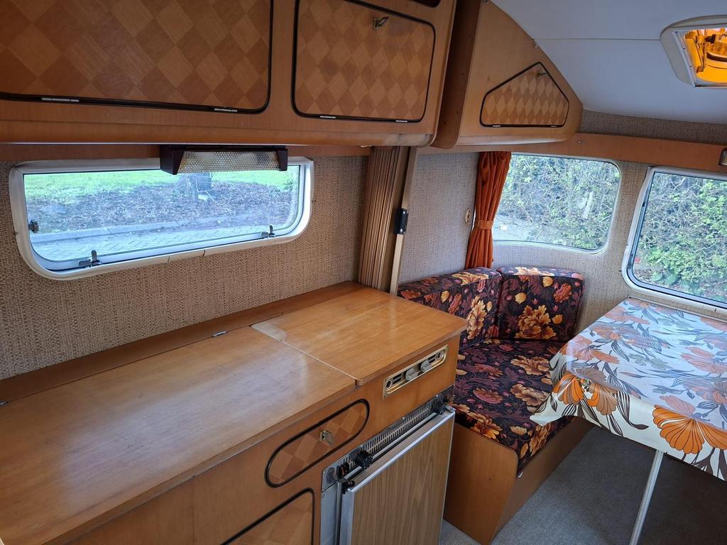 Constructam oldtimer caravan 1972 (4 personen)orginele staat, Caravans en Kamperen, Overige merken, Treinzit, Particulier, 500 - 750 kg
